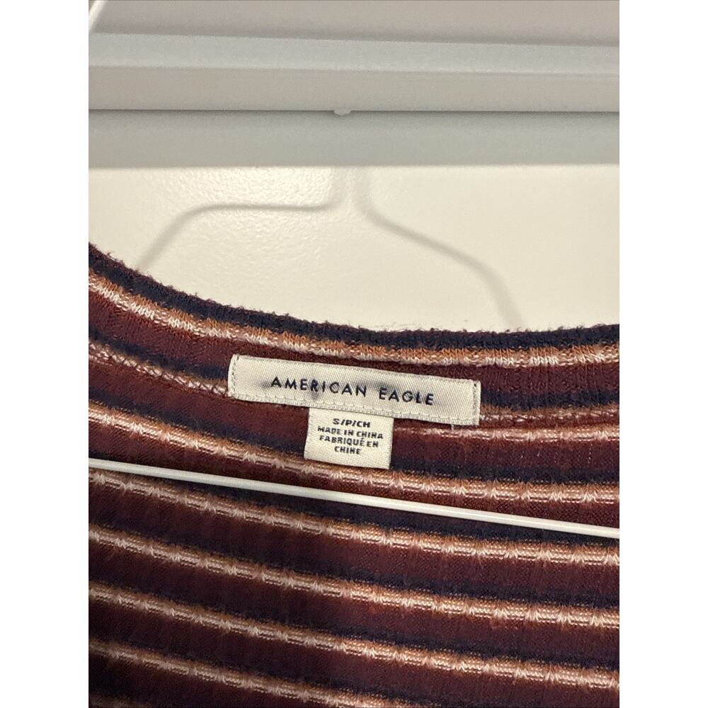 American Eagle Women’s Small Long Sleeve Striped Mini Dress - Picture 3 of 7